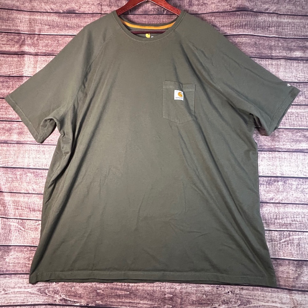 Carhartt Force Relaxed Fit Pocket T-Shirt Mens 4XL Olive Green Workwear Pocket